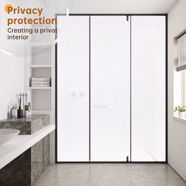PAWNORA White Frosted Privacy Window Film with Anti-UV Protection