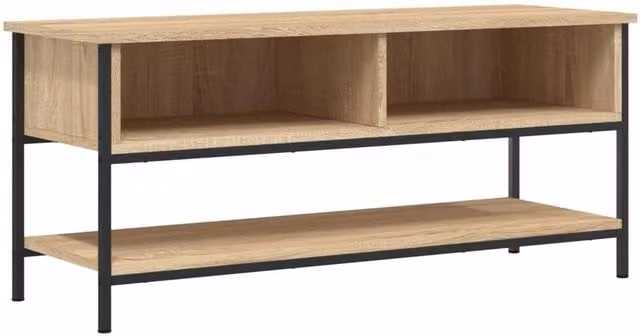 Berkfield Home Sonoma Oak TV Cabinet in Beige, W/D/H: 100 x 35 x 45 cm – 1