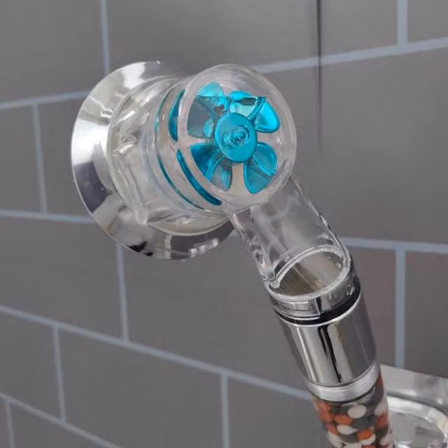 Kelvenix Silver Chrome Water Saving Shower Head with Filter Beads and 3 Massage Modes