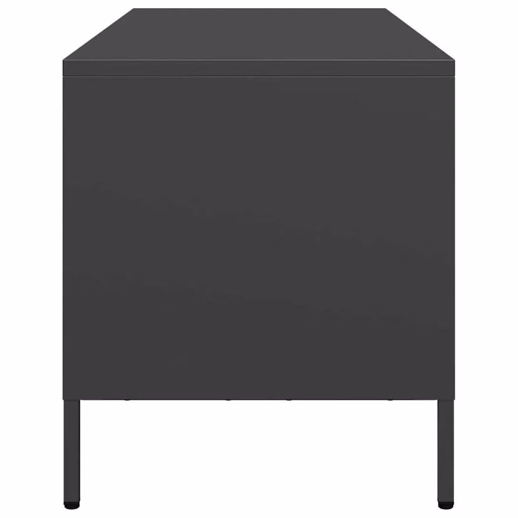 Berkfield Home Industrial TV Cabinet in Matt Black Metal, W: 101.5 cm, D: 39 cm, H: 43.5 cm – 4