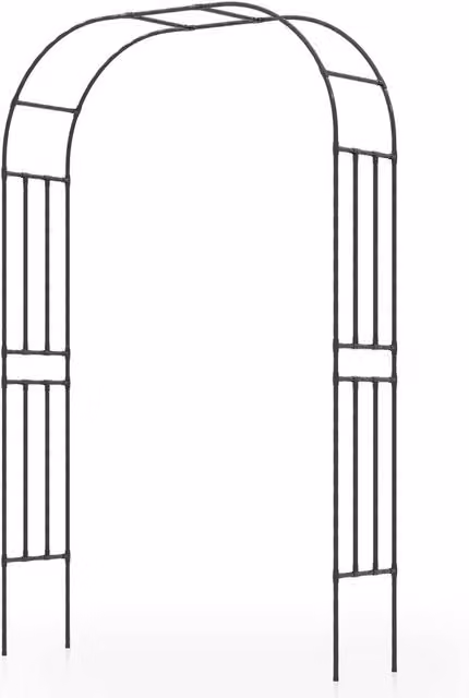 Gymax Metal Wedding Archway Trellis and Flower Support Rack, Black, W: 158 cm, H: 245 cm, D: 42 cm