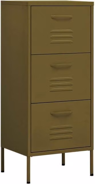 Berkfield Home Industrial Metal Storage Cabinet in Matt Green, W/D/H: 42.5 x 35 x 101.5 cm – 1