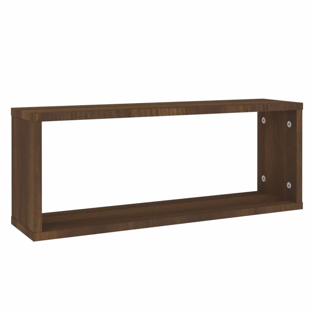 Berkfield Home Wall Mounted Cube Shelves, 6 Piece Set in Brown Oak, W: 60 cm, D: 23 cm, H: 15 cm – 3