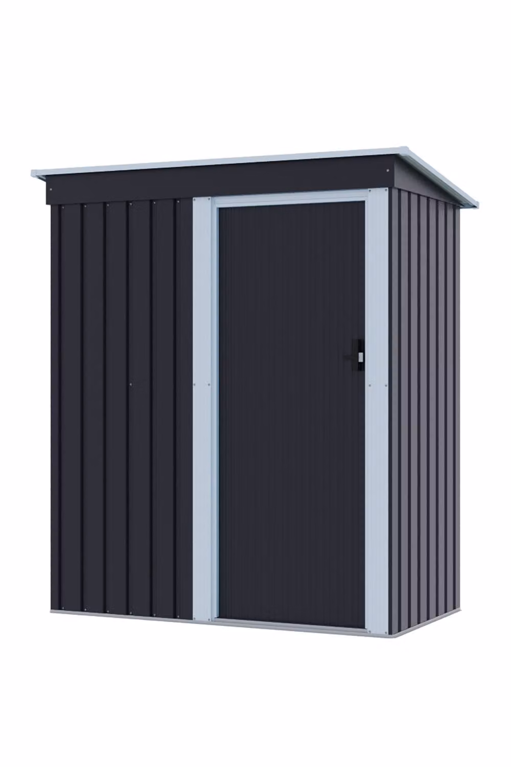 Garden Sanctuary Modern Pent Metal Outdoor Storage Shed in Matt Grey, W/D/H: 152.4 x 91.44 x 91.44 cm – 2