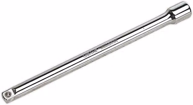 Loops 200mm Forged Steel Extension Bar with 3/8 inch Square Drive and Spring-Ball Socket Retainer in Silver