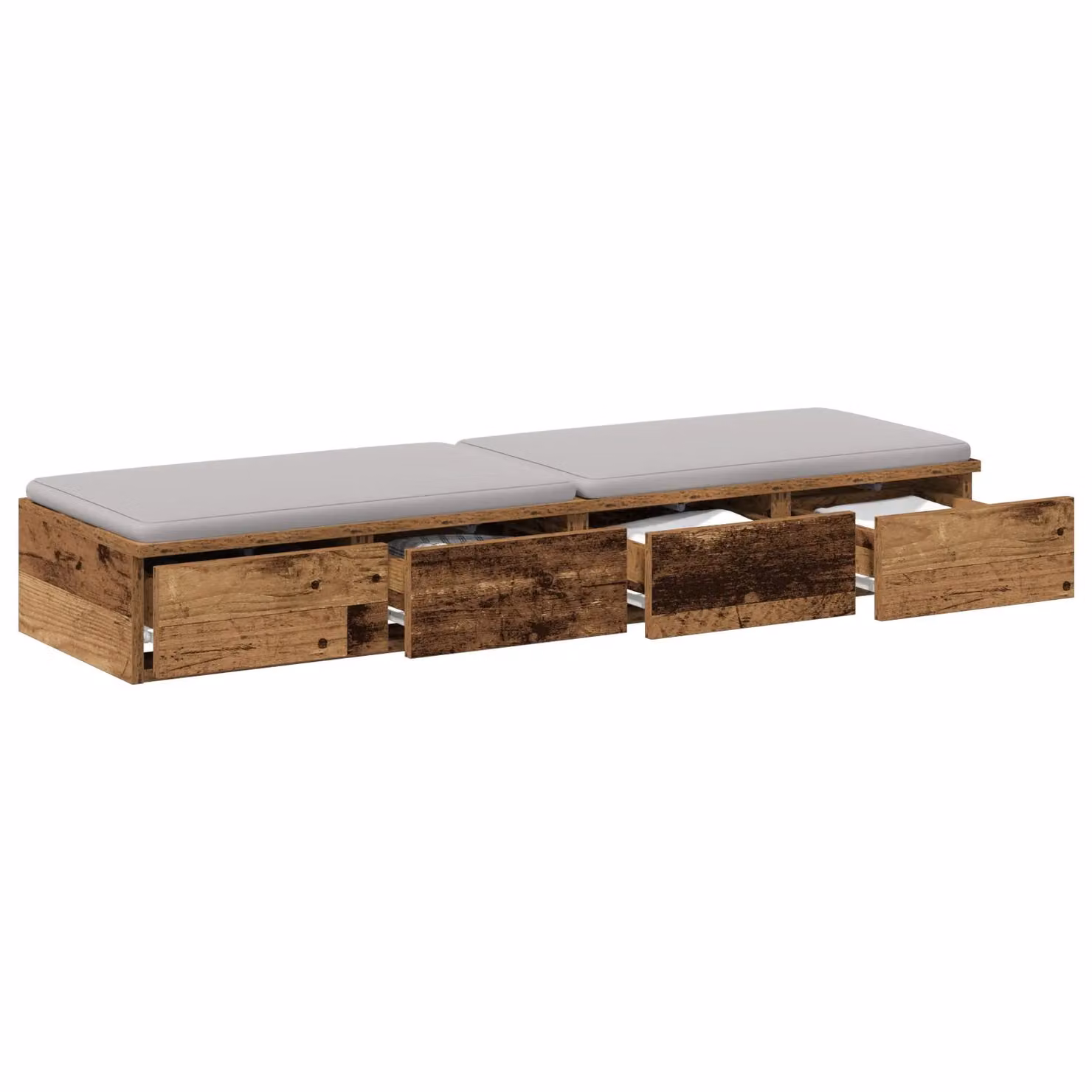Berkfield Home Bed Drawers in Old Wood Brown, W/D/H: 120 x 36.5 x 16.5 cm – 2