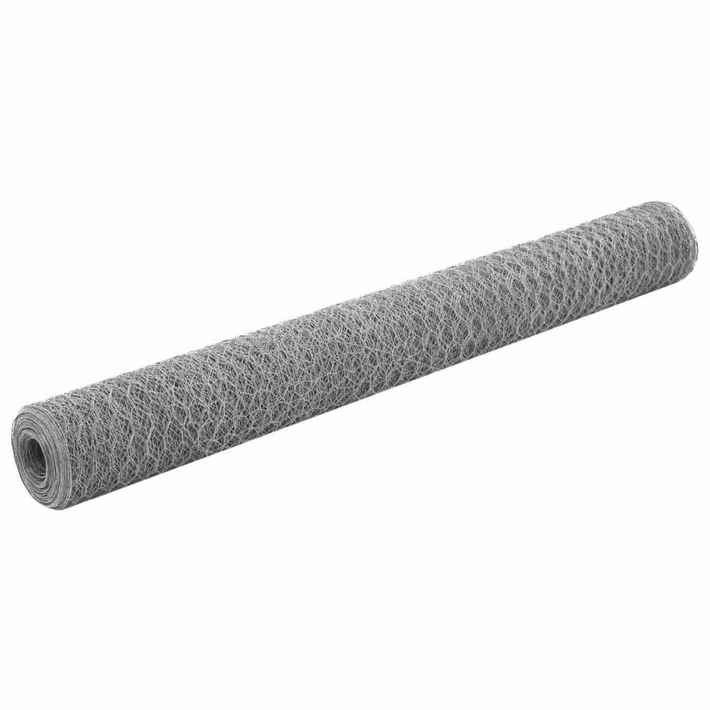 Berkfield Home Galvanised Steel Chicken Wire Fence, Silver, 25 x 1.2 m – 2