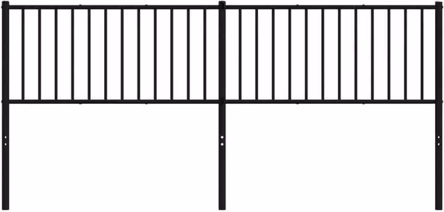 Berkfield Home Matt Black Metal Headboard 200 cm