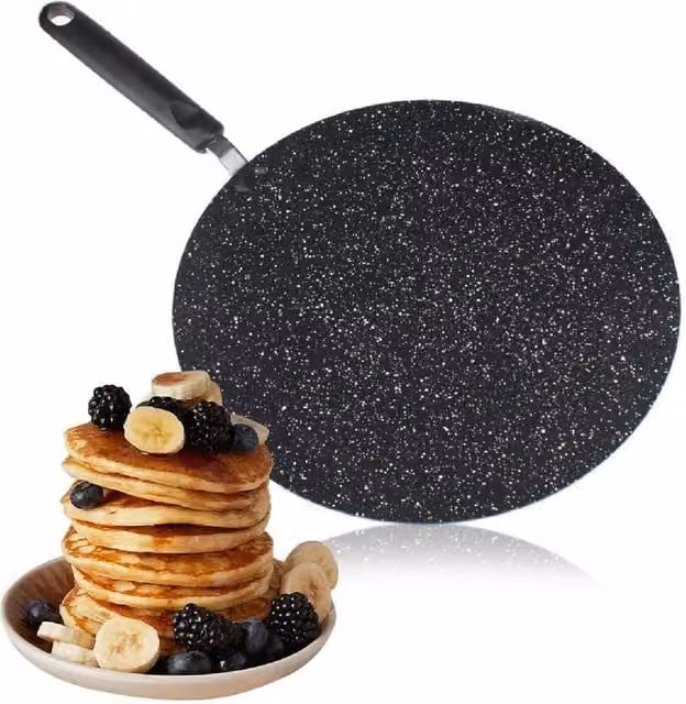 BARGAINS-GALORE Non-Stick Marble Interior Crepe and Pancake Fry Pan in Black – 1