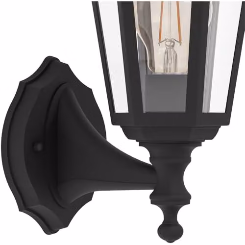 Loops Modern Black Metal Wall Light with E27 Socket, IP44 Rated, Dimmable LED Ceiling Lamp for Living Room, Bedroom or Hallway – 3
