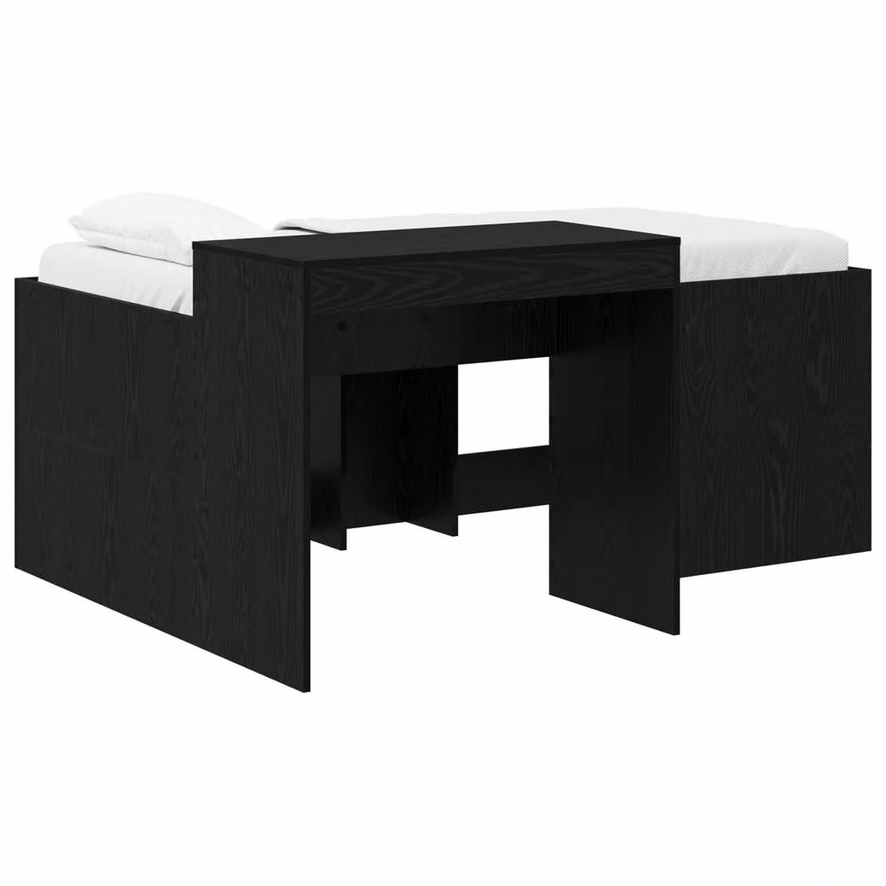 Berkfield Home Kids High Bed Frame with Desk, Black, W/D/H: 160 x 80 x 80 cm – 2