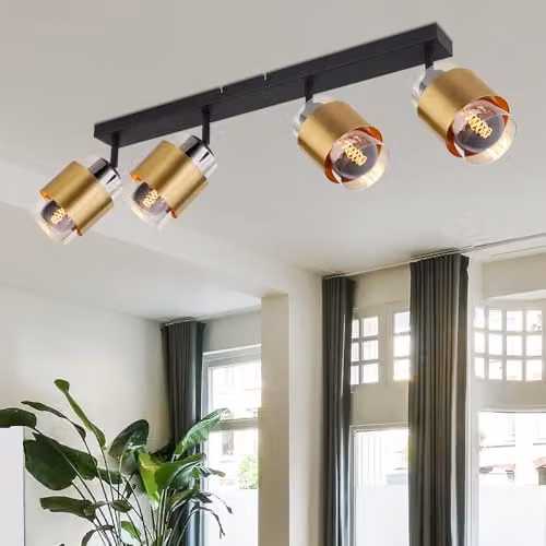 Globo Lighting Milley Modern Metal Ceiling Light in Black and Gold/Brass – 2