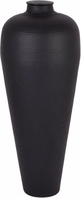 Lemon Pavilion Furniture and Decor Large Hammered Metal Vase with Lid, Matt Black, W: 40 cm, D: 40 cm, H: 103 cm – 1
