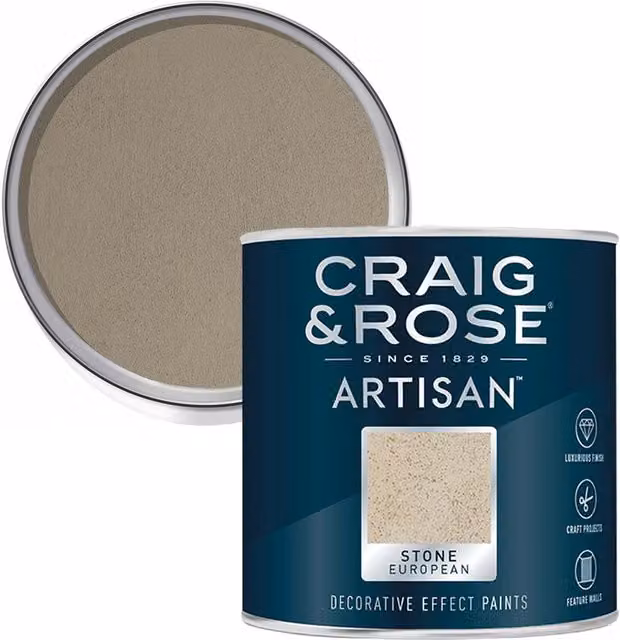 Craig and Rose Artisan Decorative Effect Paint in Stone European, 250ml