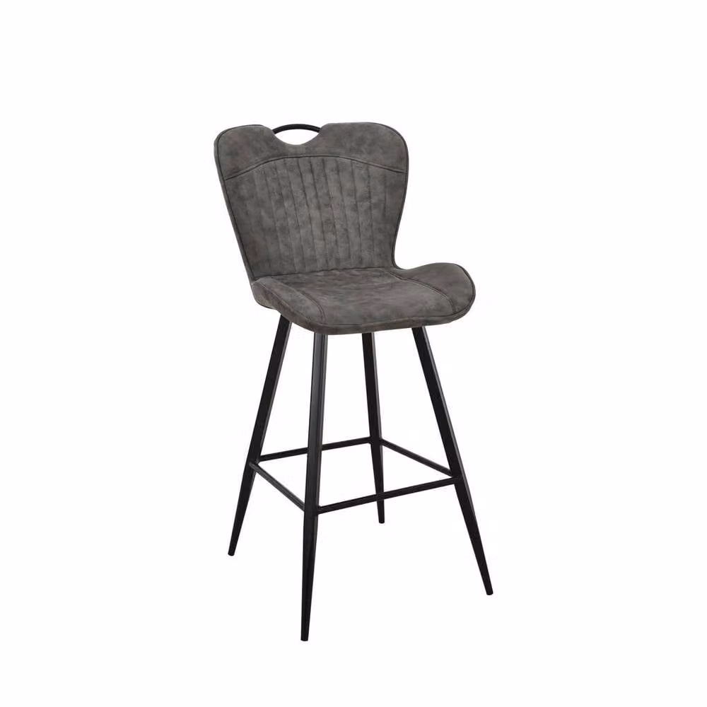 Jaipur Furniture Ltd Mala Bar Fabric Chairs Set of 2 in Grey and Black, W: 50 cm, D: 61 cm, H: 107 cm – 2
