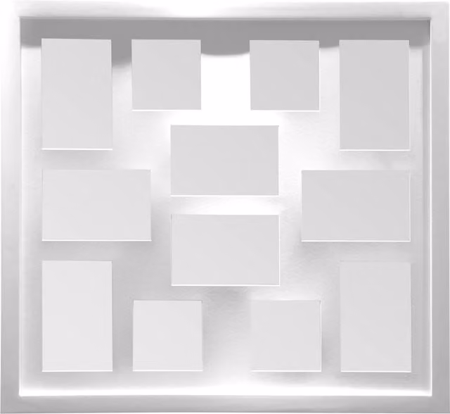 Premier Housewares White Multi Photo Frame for 12 Photos, Wall Mountable, W/D/H: 48 x 4 x 53 cm – 1