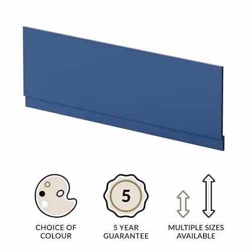 Balterley Front Bath Panel with Plinth, Blue, W: 169.5 cm x H: 56 cm x D: 14.7 cm – 2