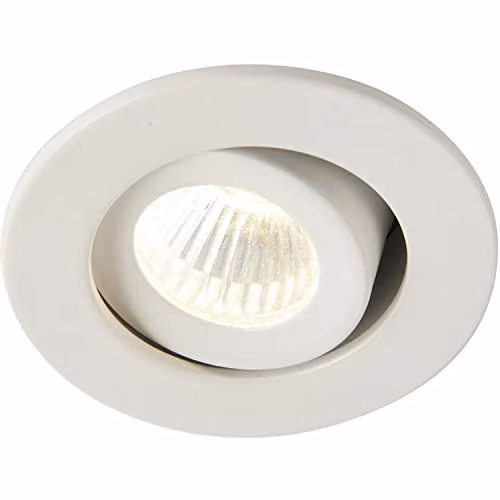 Loops Micro Adjustable Recessed Ceiling Downlight - 4W Cool White LED - Matt White Aluminium