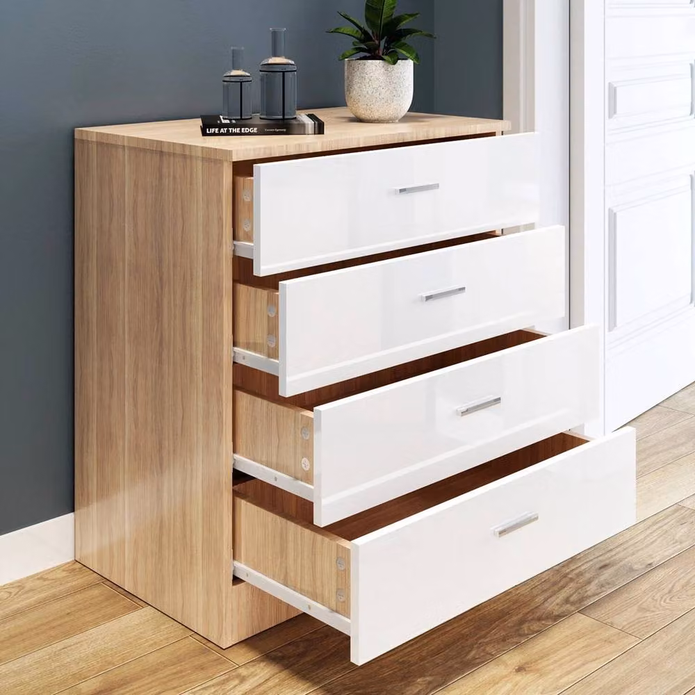 FORGEVIO White Oak 4 Drawer Bedroom Chest of Drawers, W/D/H: 60 x 38 x 67 cm – 3