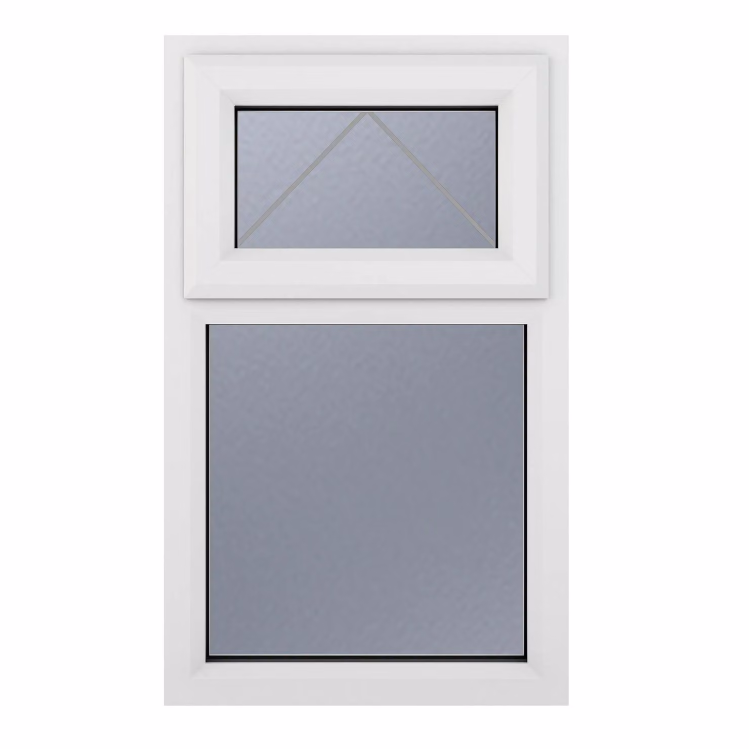 Crystal Direct Top Hung Over Fixed Light Window with Obscure Glass in White, W: 90.5 cm, H: 111.5 cm – 2