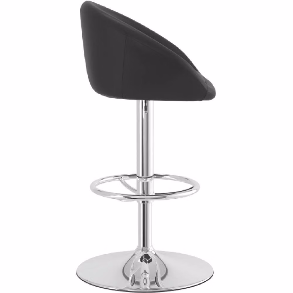 netfurniture Lombardy Kitchen Breakfast Bar Stool with Black Seat and Silver Chrome Frame – 2