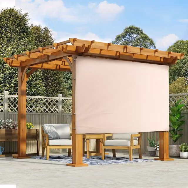 Breeins Single Outdoor Waterproof Side Awning in Beige and White
