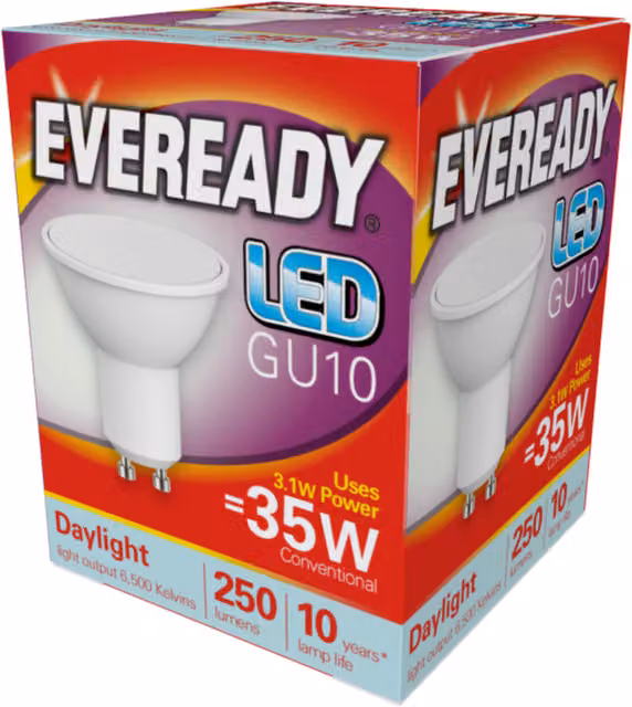 Eveready GU10 LED 3.1W Cool White Light Bulb