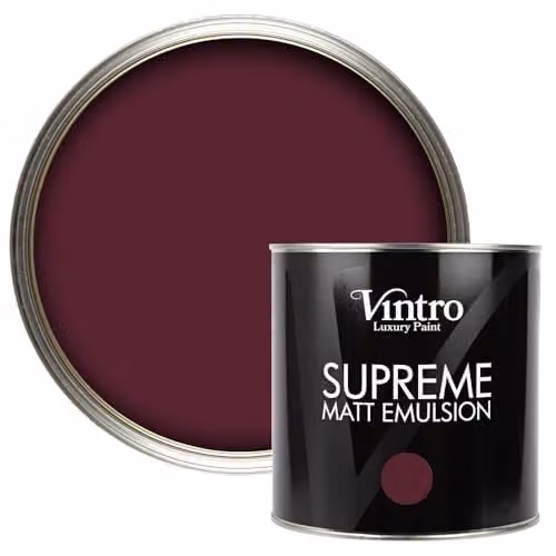Vintro Luxury Matt Emulsion Multi Surface Paint in Dark Purple Sweet Damson, 2.5 L