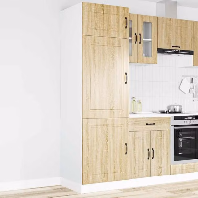 Berkfield Home Kalmar Kitchen Wall Unit in Sonoma Oak and Brown