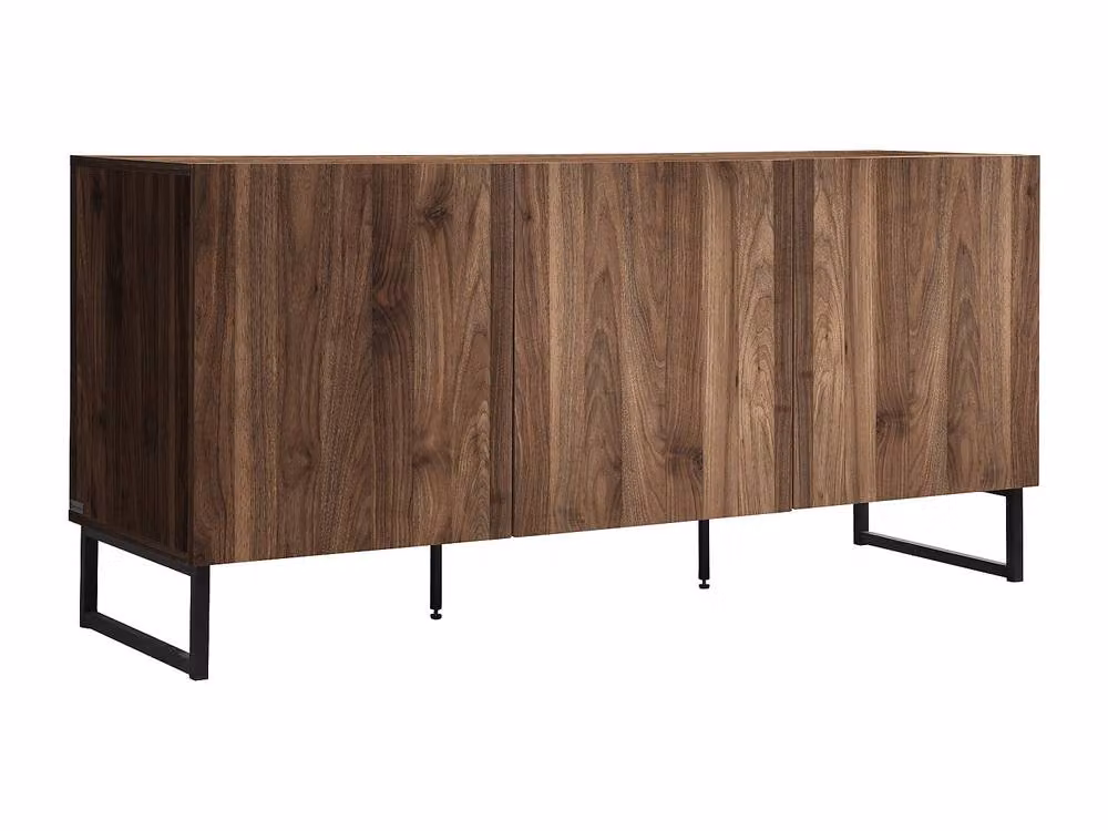 Vente-unique CEVANIA Modern Sideboard with 3 Doors in Dark Natural Walnut – 2