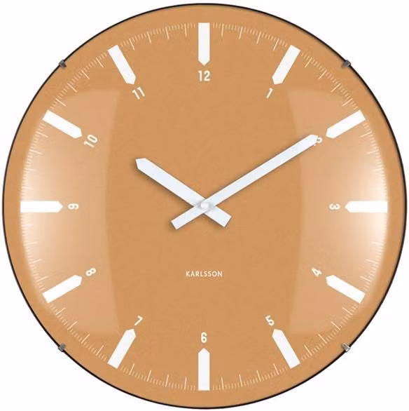 PRESENT TIME Karlsson Round Analog Wall Clock in Ochre Yellow