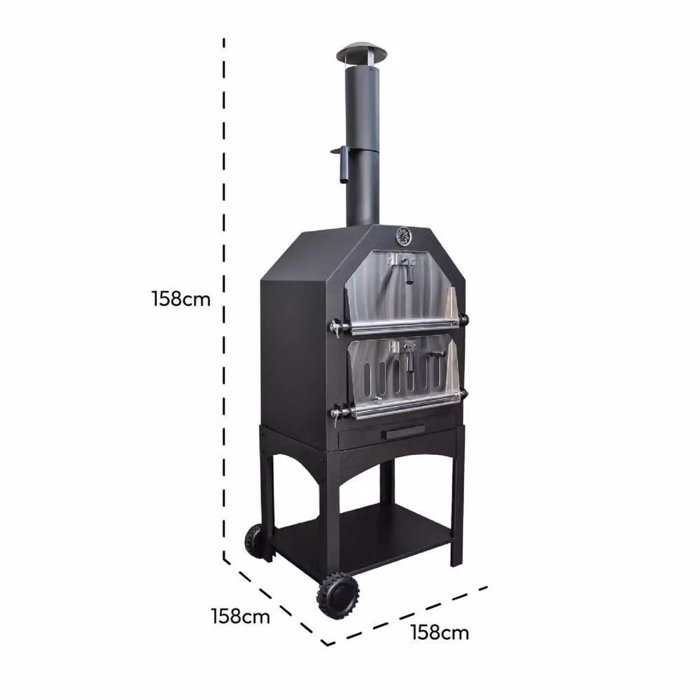 SPETLEK Charcoal BBQ Grill Smoker in Black, W/D/H: 158 x 158 x 158 cm – 2