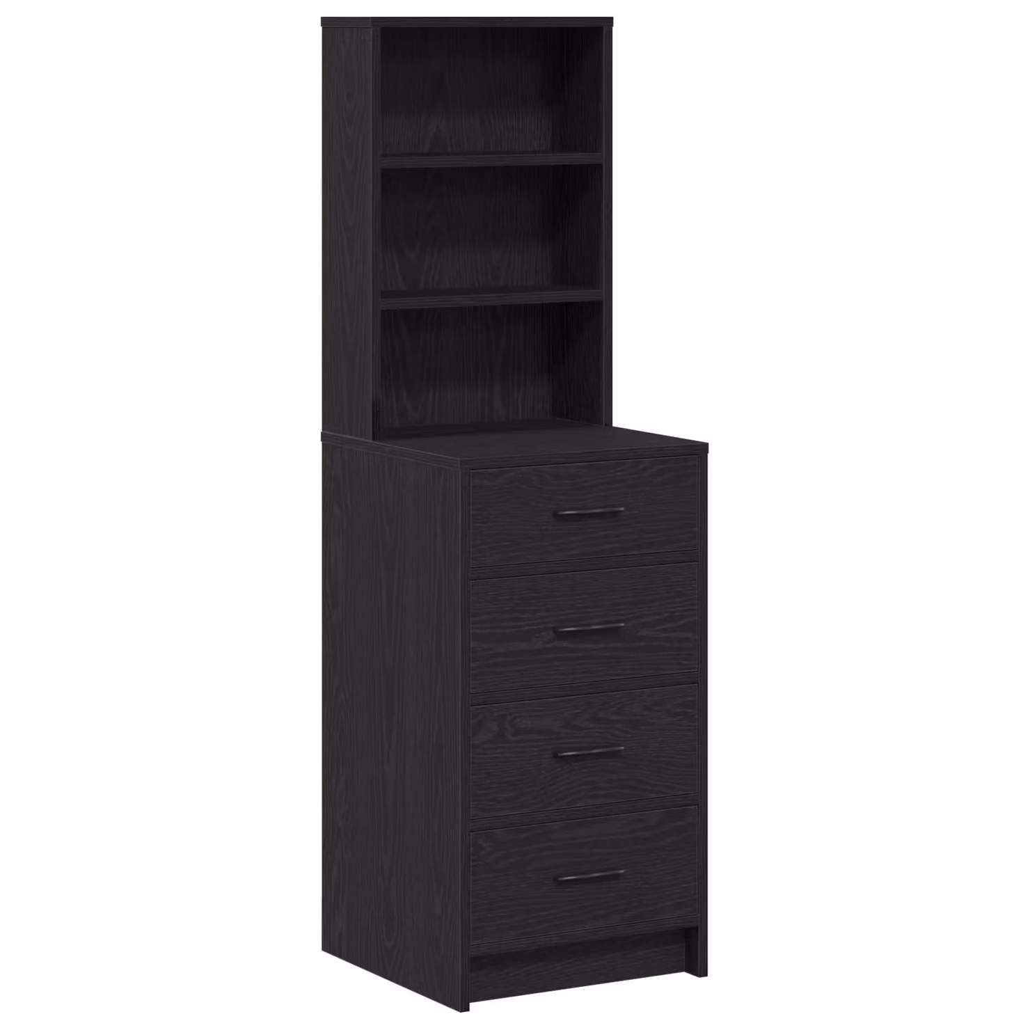 Berkfield Home Black Oak Highboard in Matt MDF, W/D/H: 40 x 41 x 135 cm – 2