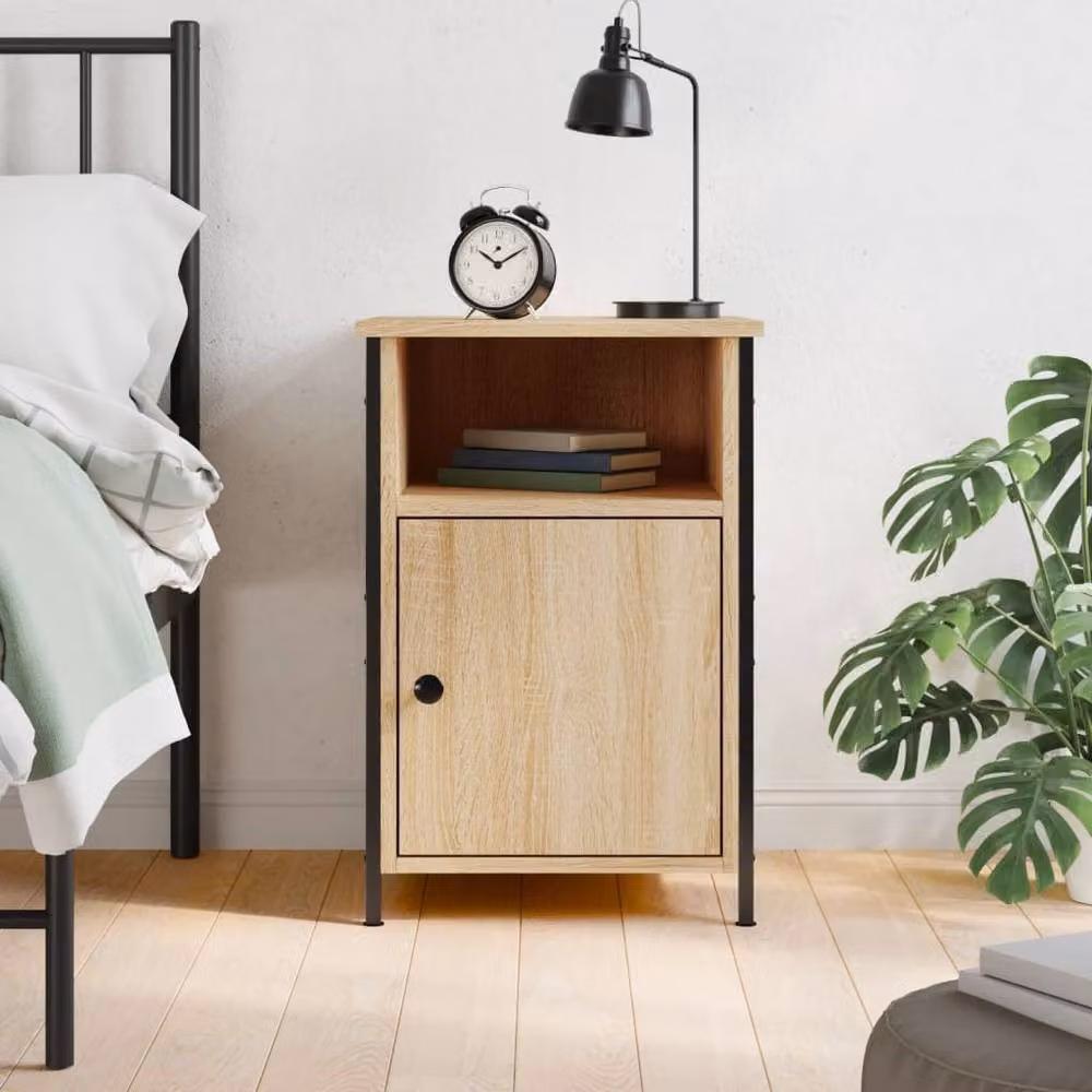 Berkfield Home Sonoma Oak Bedside Cabinet in Light Tan, W/D/H: 40 x 42 x 60 cm – 2