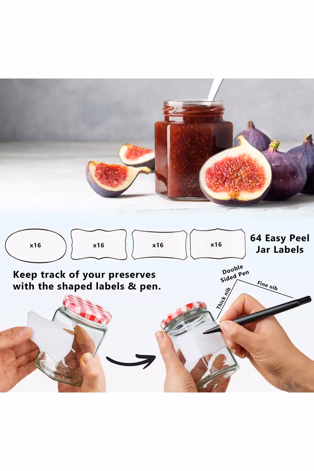 Deco Express Glass Preserving Jars with Airtight Screw Lids, Red, 6 Pack, 250 ml – 6
