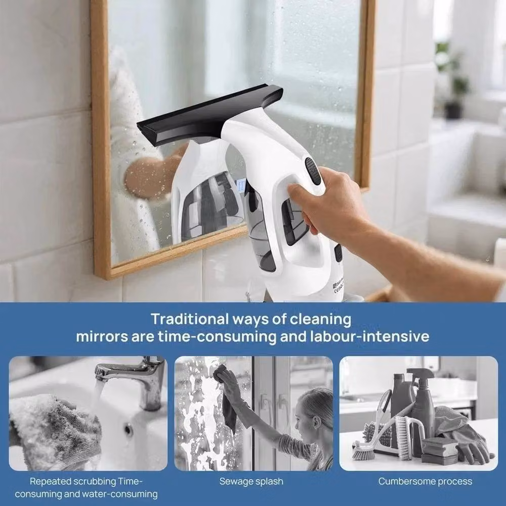 NESTLUNE 2026 Cordless Window and Glass Mirror Vacuum Cleaner in White, W: 100 cm, H: 15 cm, D: 15 cm – 3