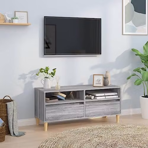 vidaXL Grey Sonoma TV Cabinet in Engineered Wood W/D/H: 100 x 34.5 x 44.5 cm – 2