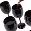 AddLiquid Black Hand Blown Glass Wine Glasses, Set of 4 – 1