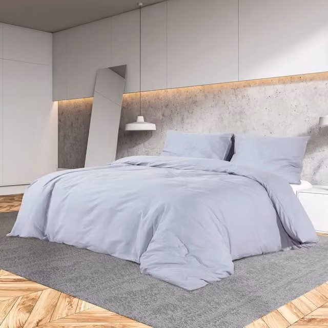 Berkfield Home Grey Cotton Duvet Cover and Pillowcase Set, 200 x 200 cm – 1