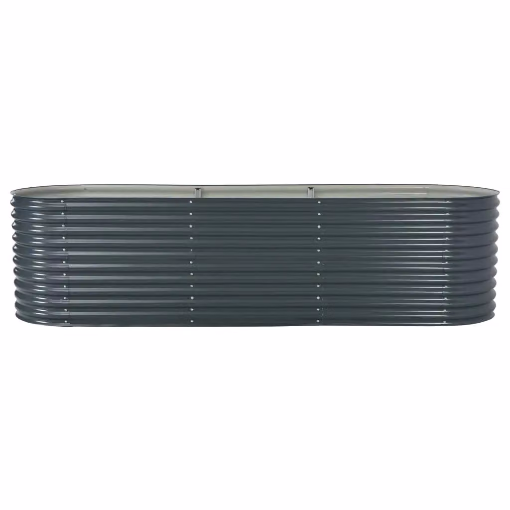 Berkfield Home Garden Galvanised Steel Raised Bed in Grey, W/D/H: 320 x 80 x 81 cm – 2