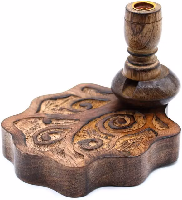 KDMD Tree of Life Mango Wood Backflow Incense Burner in Brown – 1