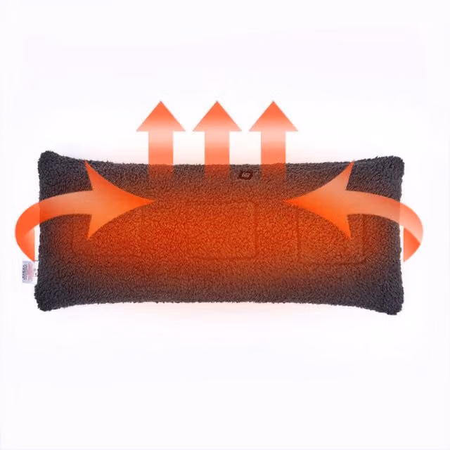Ezysleep Teddy Fleece Heated Full Body Pillow in Grey