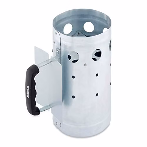 Tower Outdoor Living Charcoal Starter Pan in Silver Stainless Steel, W/D/H: 28.0 x 28.0 x 17.0 cm