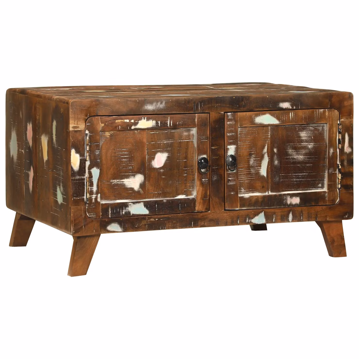 Berkfield Home Rustic Reclaimed Solid Wood Coffee Table in Brown and Multicolour, W: 80 cm, D: 54 cm, H: 45 cm – 2