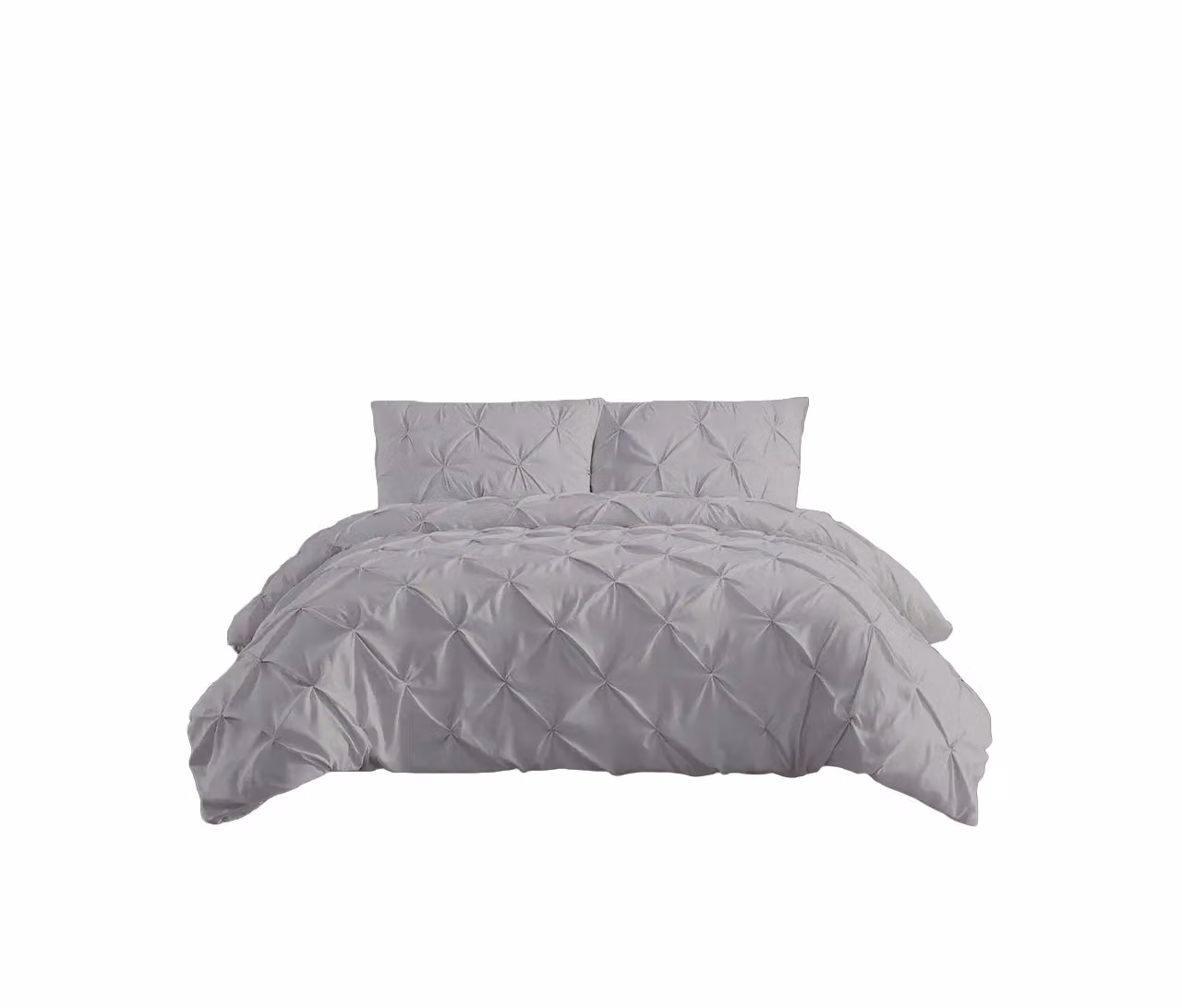 Home Sweet Home UK Silver Pintuck Polycotton Duvet Cover and Pillowcase Set, Single, W/H: 135 x 200 cm – 2