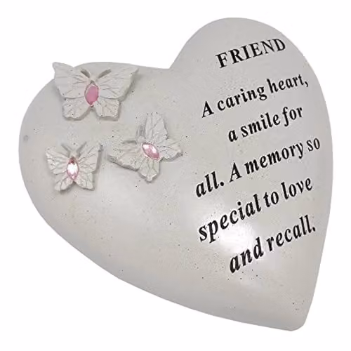 David Fischhoff Memorial Heart and Butterfly Ornament Plaque in Pink, Beige and White