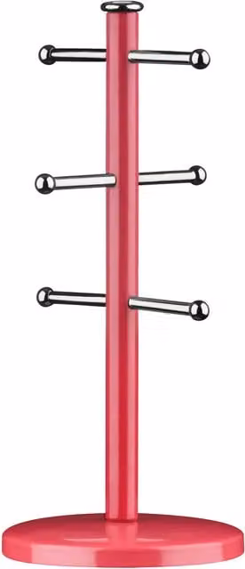 Hirano Freestanding Metal Mug Tree in Pink