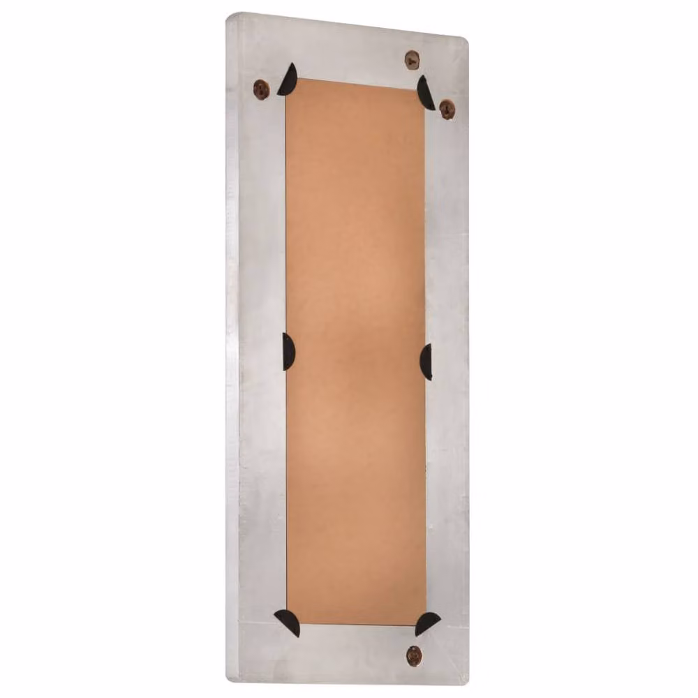 Berkfield Home Aviator Rectangular Wall Mirror in Silver Metal, W: 110 cm, H: 50 cm – 2