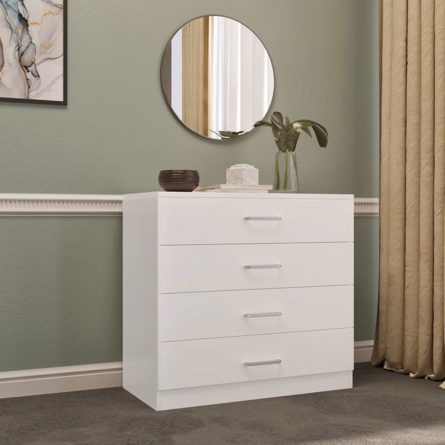 Seconique Dakotia 4 Drawer Chest in White – 2
