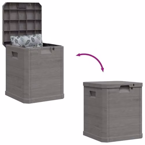 vidaXL Brown Plastic Garden Storage Box with Removable Lid, 90 L – 3